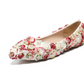 Women's Wedding Shoes Floral Lace Pointed Toe Flat Bridal Shoes,H24
