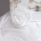 Flower Girls Dress Formal with Roses and Bow A-line Tulle Princess Gown for Wedding