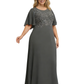Chiffon Round Neck Mother of The Bride Dresses A-line Evening Gowns