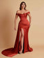 Sexy Soft Satin Sweetheart Off-the-shoulder Strapless Side-Slit Mermaid Bridesmaid Dresses