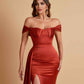 Sexy Soft Satin Sweetheart Off-the-shoulder Strapless Side-Slit Mermaid Bridesmaid Dresses