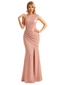 Sexy One Shoulder Mermaid Glitter Jersey Maxi Formal Evening Dresses For Women With Side Slit