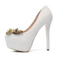 Women's Wedding Shoes Thin High Heels Pearls Bow Bridal Shoes,H25