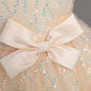 Flower Girls Dress Formal with Bow Sequin & Feathers A-line Tulle Princess Gown for Wedding