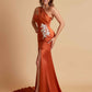 Elegant Soft Satin Sweetheart One Shoulder Side-Slit Mermaid Bridesmaid Dresses