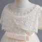 Flower Girls Dress Formal with Cape Lace A-line Princess Gown for Wedding