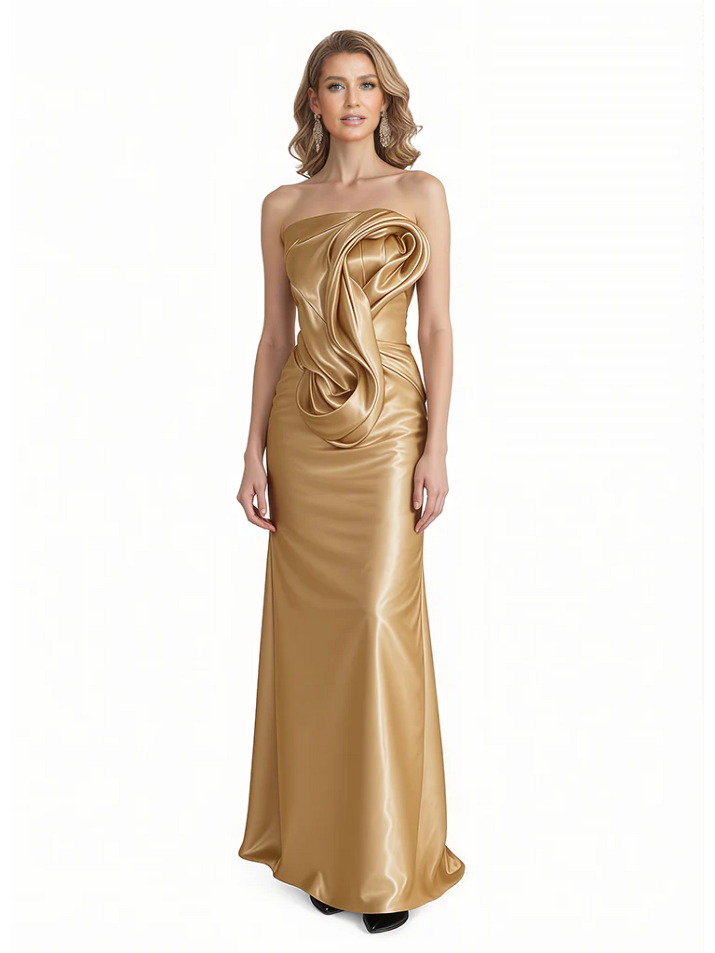 Sexy Sweetheart Silky Satin Mermaid Long Formal Evening Dresses For Women