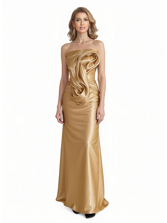 Sexy Sweetheart Silky Satin Mermaid Long Formal Evening Dresses For Women