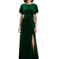 Slit Velvet Mother of The Bride Dresses Long Formal Bridesmaid Dresses For Mother