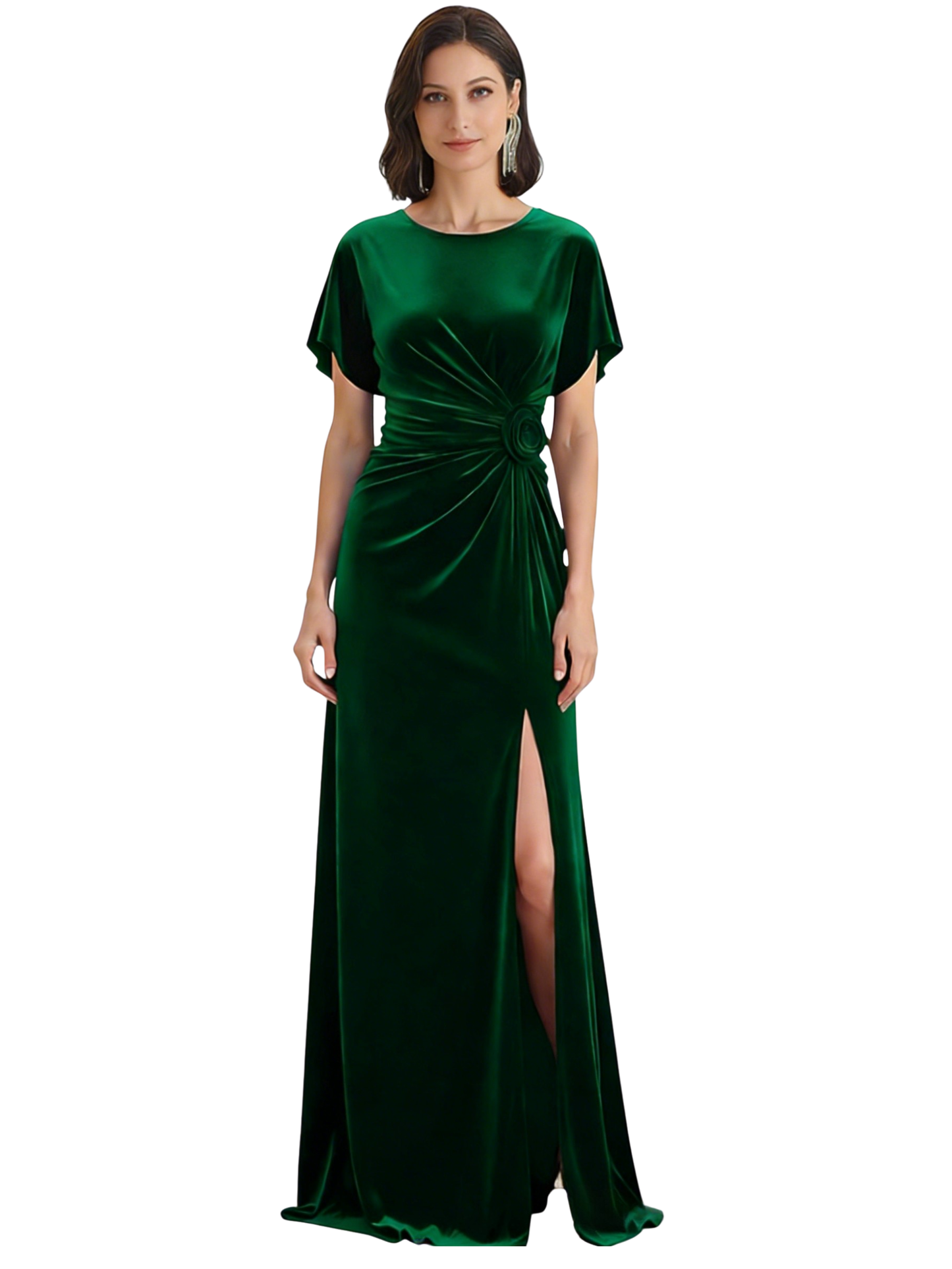 Slit Velvet Mother of The Bride Dresses Long Formal Bridesmaid Dresses For Mother