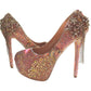 Women's Wedding Shoes High Heel Decorative Heel Crystal Bridal Shoes with Diamonds,H26