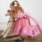 Flower Girls Dress Formal Lace Top with Bow A-line Princess Gown for Wedding Kids Tutu Dresses
