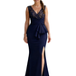 V-Neck Lace Floor Length Mother of The Bride Dresses Long Bridesmaid Dress