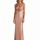 Sexy Silky Satin V-Neck Open Back Mermaid Unique Maxi Formal Evening Dresses