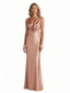 Sexy Silky Satin V-Neck Open Back Mermaid Unique Maxi Formal Evening Dresses