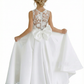Elegant Lace Bodice Flower Girl Dress Sleeveless Ball Gown Floor Length Tulle Wedding Party