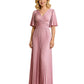 Elegant Blush Grandmother of the Bride Dresses V-neck Wedding Party Gowns for Moms