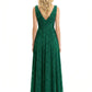 Elegant Spaghetti Straps Sleeveless V-Neck Floral Burnout Chiffon A-Line Formal Evening Dresses