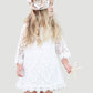 Lace Girls Pageant Dress V-Neck Floor Length Girl Communion Dress Kids Formal Wear Flower Girls Dresses for Wedding