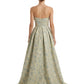 Elegant Floral Jacquard Sweetheart High-Low A-Line Long Formal Evening Dresses