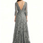 Ho-Low Lace Mother of The Bride Dresses Long V-Neck Formal Evening Dresses Women
