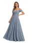 Elegant Cold Shoulder Floral Burnout Chiffon A-Line Formal Evening Dresses