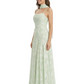 Elegant Spaghetti Straps Floral Burnout Chiffon A-Line Formal Evening Dresses