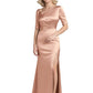 Satin Elegant Mother of The Bride Dress Wedding Formal Gowns Slit Long