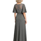 Chiffon Round Neck Mother of The Bride Dresses A-line Evening Gowns