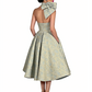 Kiarelys Elegant Floral Jacquard Halter A-Line Knee-Length Formal Evening Dresses