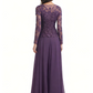 Lace Floor Length Mother of The Bride Dresses Long Lace Wedding Mom Dresses