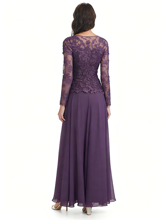 Lace Floor Length Mother of The Bride Dresses Long Lace Wedding Mom Dresses