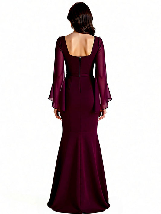 Slit Floor Length Mother of The Bride Dresses Long Chiffon Wedding Mom Dresses