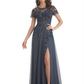 Elegant Short Sleeve Lace Chiffon A-Line Mother of The Bride Dresses