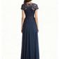 Elegant Short Sleeve Lace Chiffon A-Line Mother of The Bride Dresses