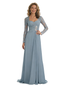 Chiffon A-Line Lace Mother of The Bride Dresses Long Formal Evening Dresses