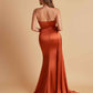 Elegant Soft Satin Sweetheart Strapless Side-Slit Mermaid Bridesmaid Dresses