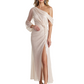 Shiny Asymmetrical Mermaid Glitter Jersey Ankle-Length Formal Dresses For Women