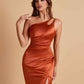 Sexy Soft Satin Mermaid One Shoulder Floor-Length Mermaid Bridesmaid Dresses