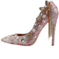 Women's Wedding Shoes Pearl Crystal High Heel Decorative Heel Bridal Shoes,H31