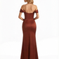 Womens' Sexy Off The Shoulder Mermaid Ruched Satin Long Formal Dresses