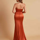 Sexy Soft Satin Mermaid Side Slit Floor-Length Mermaid Bridesmaid Dresses
