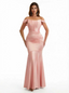 Sexy Off The Shoulder Silky Satin Boning Mermaid Long Evening Formal Dresses