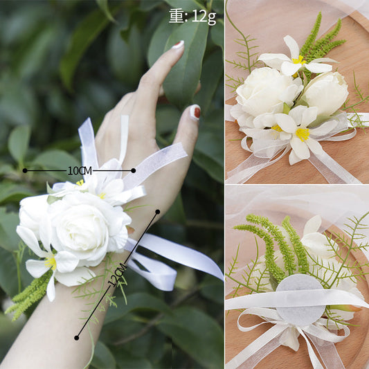New Style Wedding Bridesmaids Wrist Flowers Girls Decorative Wrist Flowers
