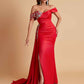 Elegant Soft Satin Mermaid Off Shoulder Floor-Length Mermaid Bridesmaid Dresses