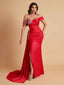 Elegant Soft Satin Mermaid Off Shoulder Floor-Length Mermaid Bridesmaid Dresses