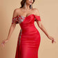 Elegant Soft Satin Mermaid Off Shoulder Floor-Length Mermaid Bridesmaid Dresses