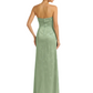 Elegant Jacquard Satin Strapless Sleeveless Mermaid Long Formal Evening Dresses
