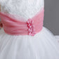 Cupcake Princess Flower Girls Dress with Train Cute Gown for Wedding Kids Tutu Dresses