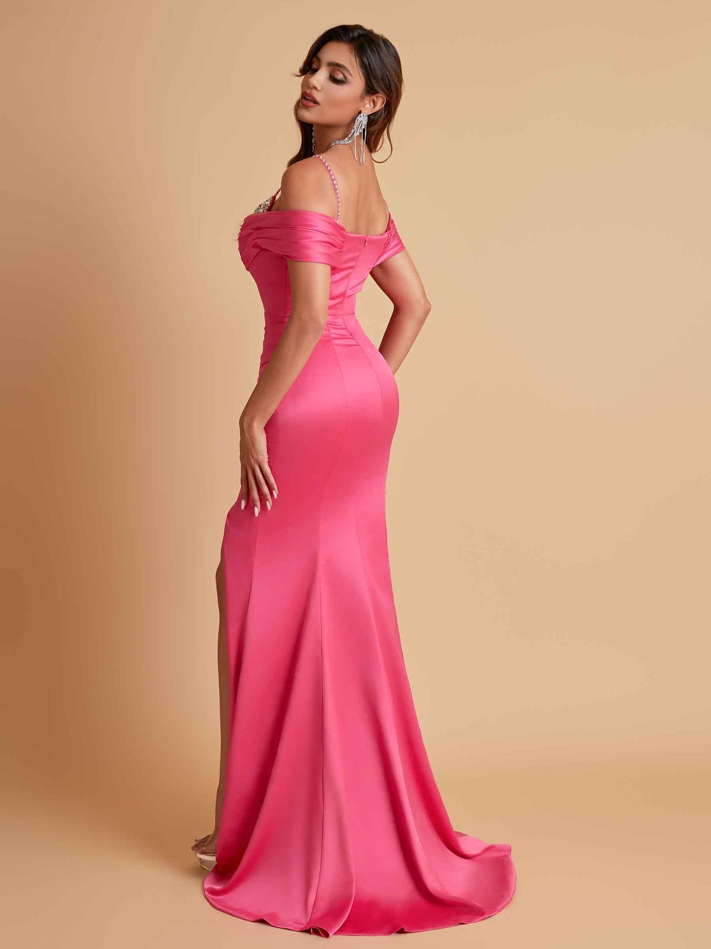 Elegant Soft Satin Mermaid Spaghetti Straps Floor-Length Mermaid Bridesmaid Dresses